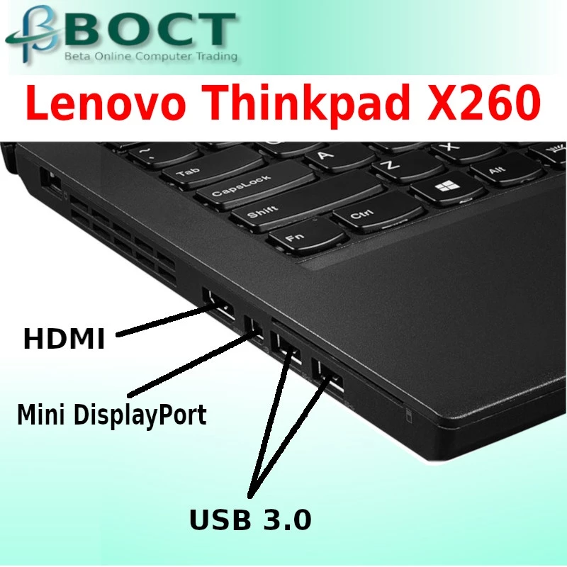 Refurbished Lenovo ThinkPad X260 / Intel Core i5 6th Gen / 12.5-inch HD screen / Windows 10 Pro - Image 3