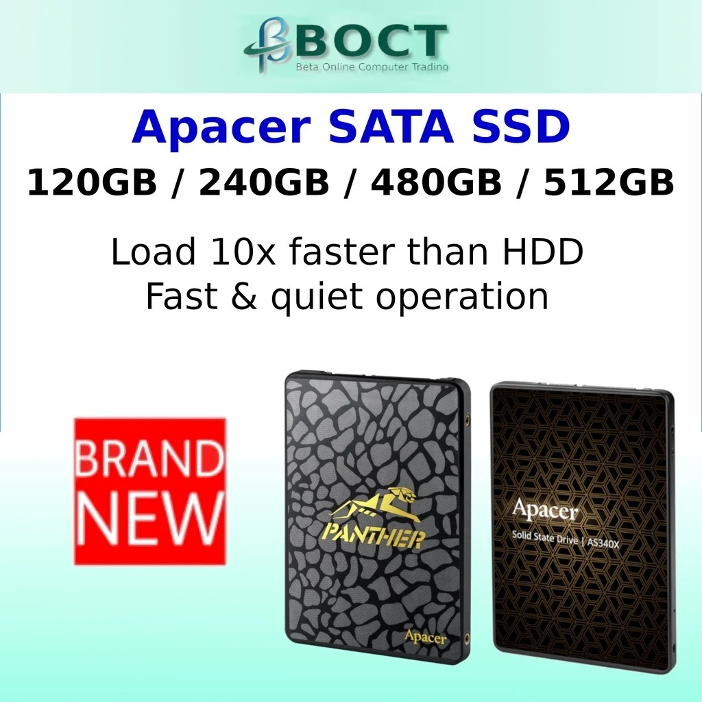 Apacer SATA SSD / 120GB / 240GB / 480GB / 512GB / Upgrade from Hard Drive / by Beta Online