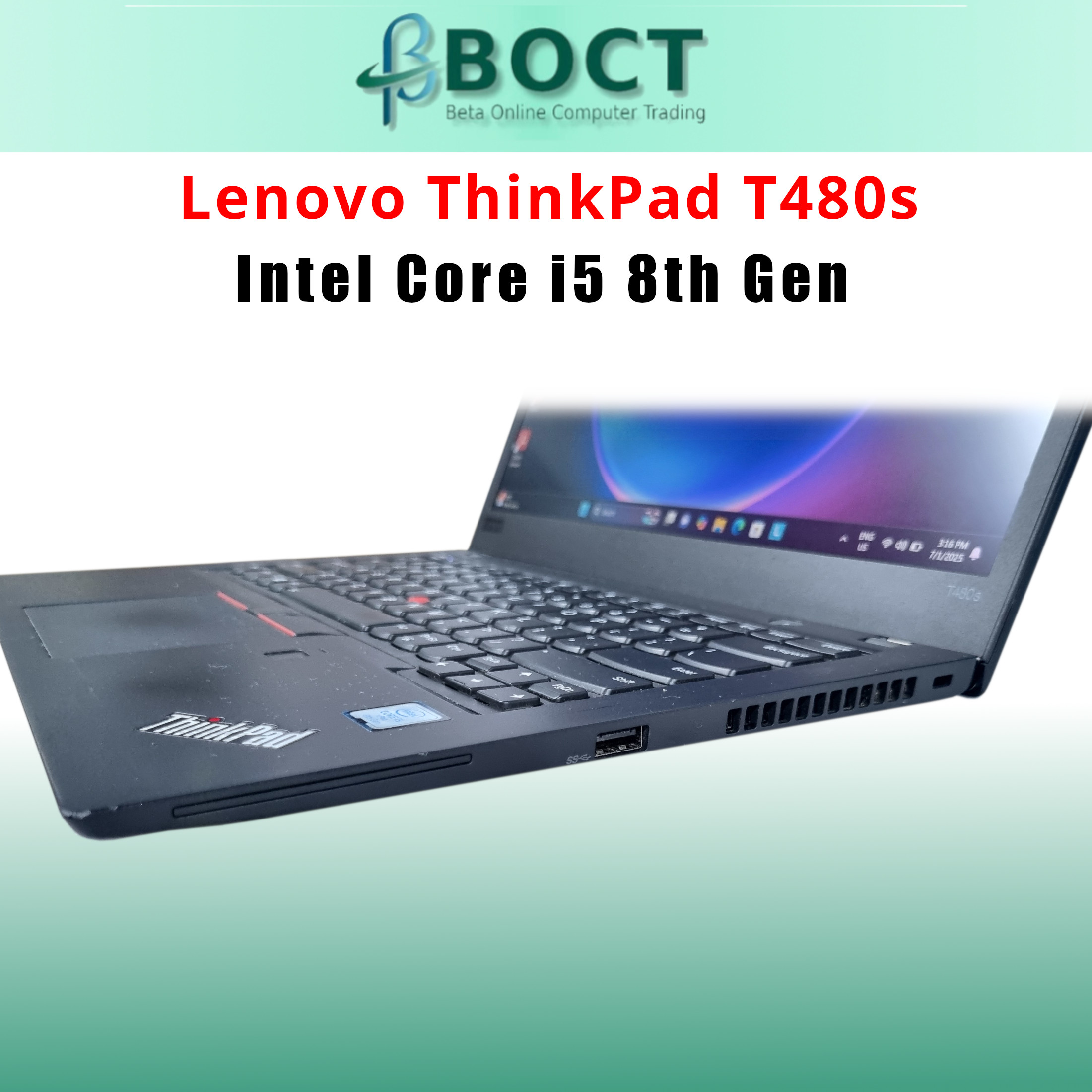 Refurbished Lenovo ThinkPad T480s / Intel Core i5 8th Gen / Windows 11 - Image 4