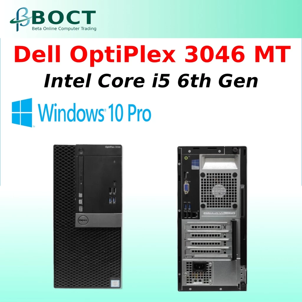 Dell OptiPlex 3046 MT/Intel Core i5 6th Gen/Optional Ram/Optional HDD or SSD/VGA/DisplayPort/W10P/Refurbished