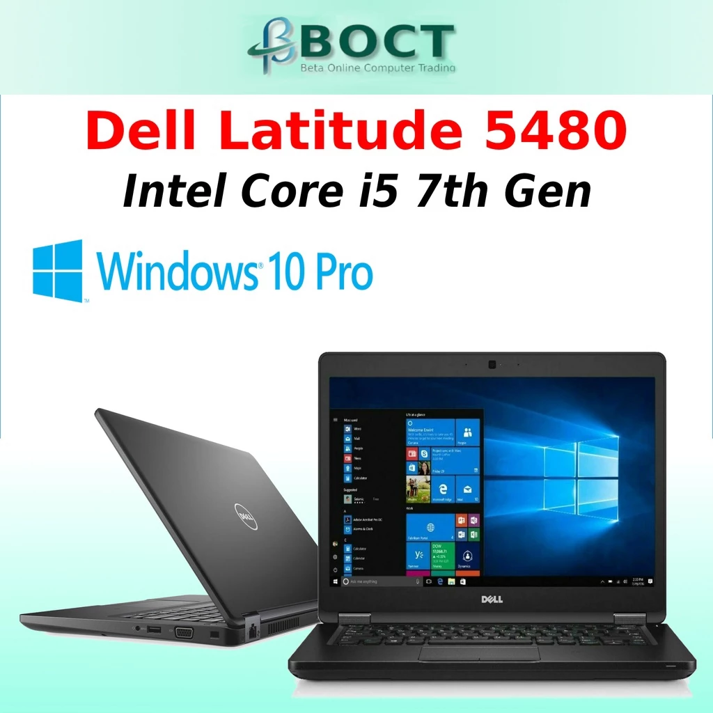 Refurbished Business Class Dell Latitude 5480 / Intel Core i5 7th Gen / Windows 10 Pro