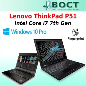Refurbished Lenovo ThinkPad P51 / Intel Core i7 7th Gen / 15.6 inch Full HD screen / Fingerprint / Windows 10 Pro