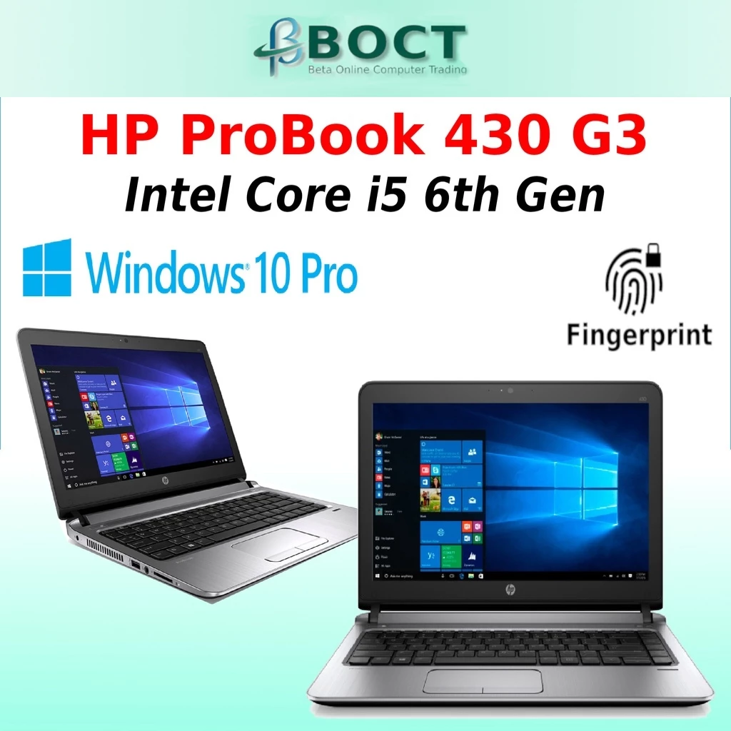 HP ProBook 430 G3 Intel Core i5 6th Gen 13.3 inches HD screen Win 10 Pro REFURBISHED