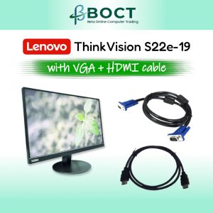Refurbished Lenovo ThinkVision S22e-19 | 21.5 Inch FHD (1920x1080) | HDMI VGA ports |Near-Edgeless | Anti-glare 16:9 | VA Panel Display Monitor Screen