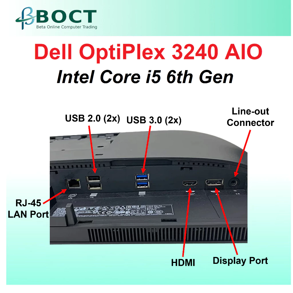 Refurbished Dell OptiPlex 3240 AIO/Intel Core i5 6th Gen/21.5" FHD screen/Optional RAM/Optional HDD or SSD/Webcam/W10P - Image 3
