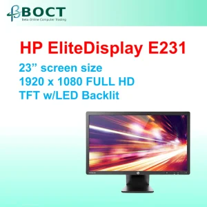 Refurbished HP EliteDisplay E231 / 23" screen size / Full HD / TFT w/LED Backlit / VGA / DisplayPort / DVI