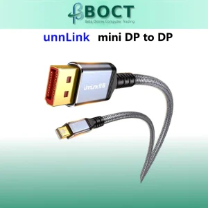 unnLink Mini DisplayPort to DisplayPort 8K Cable | mDP to DP, 8K@60Hz, 4K@144Hz, Bi-Directional High Resolutions cable